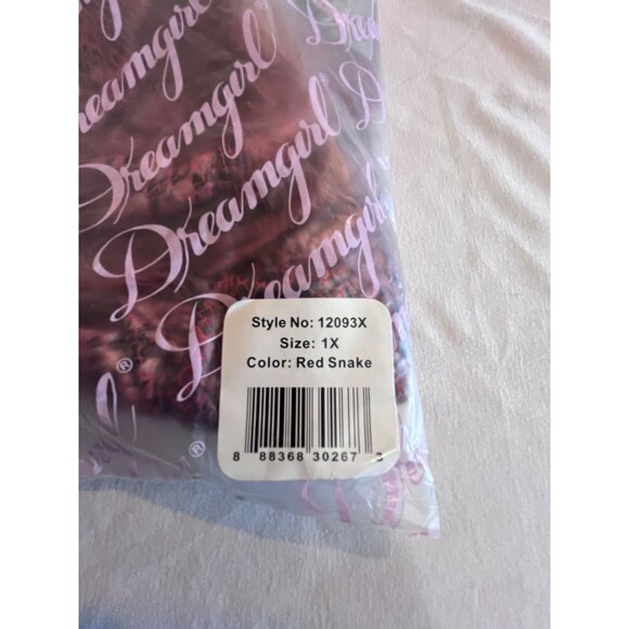 NEW WOMENS DREAMGIRL LINGERIE SIZE XL - RED SNAKE PATTERN - Picture 5 of 5